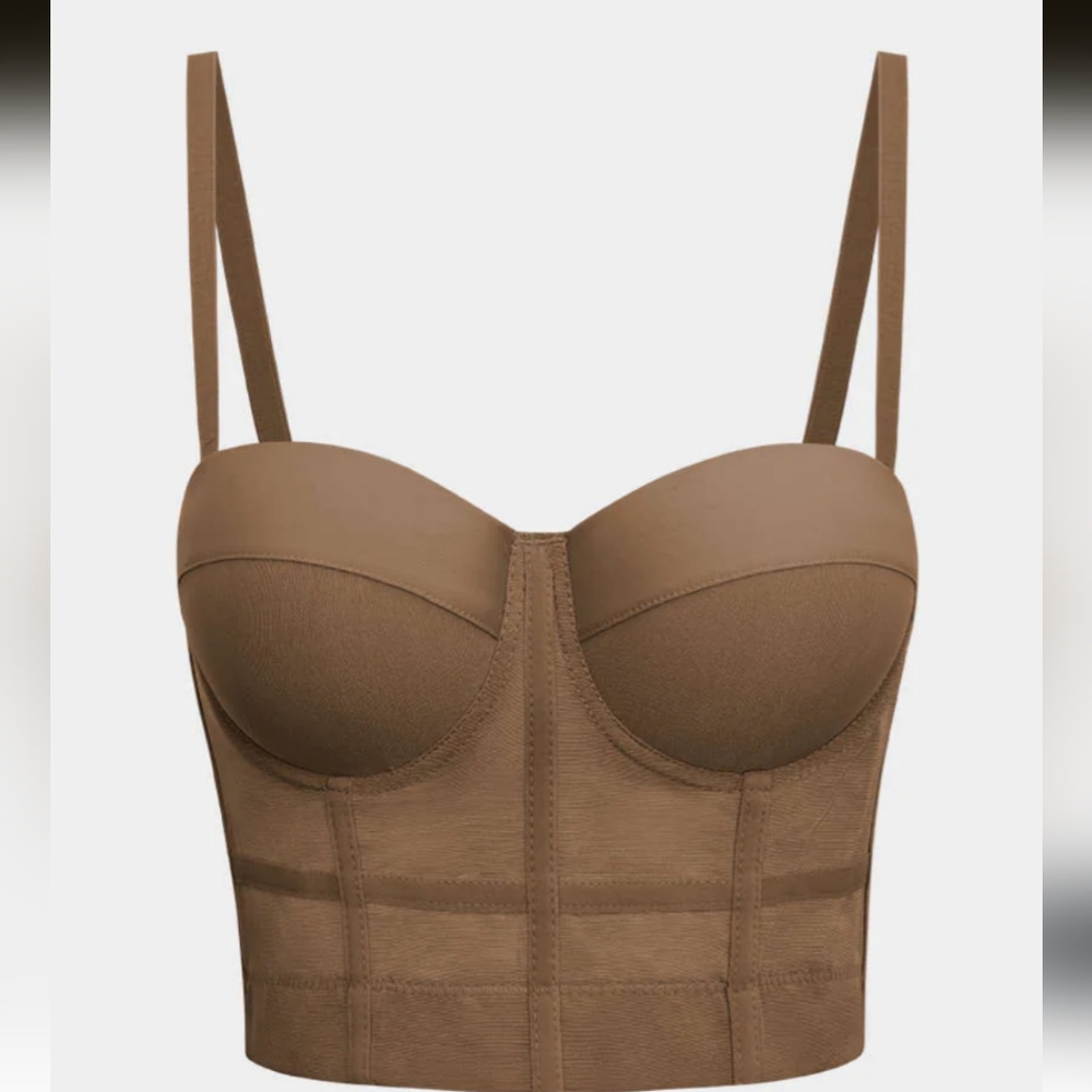 Chic Brown Bustier Top - Picture 1 of 2
